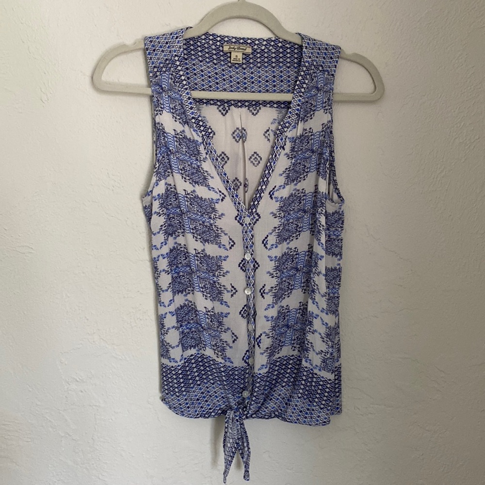 Luck Brand Tie Front Blouse